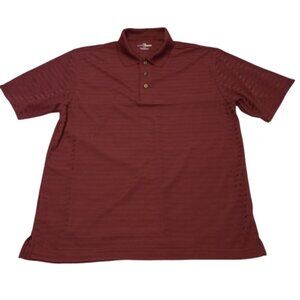 Grand Slam Golf Men's Performance Polo Shirt - Burgundy Red Striped - Size L/G